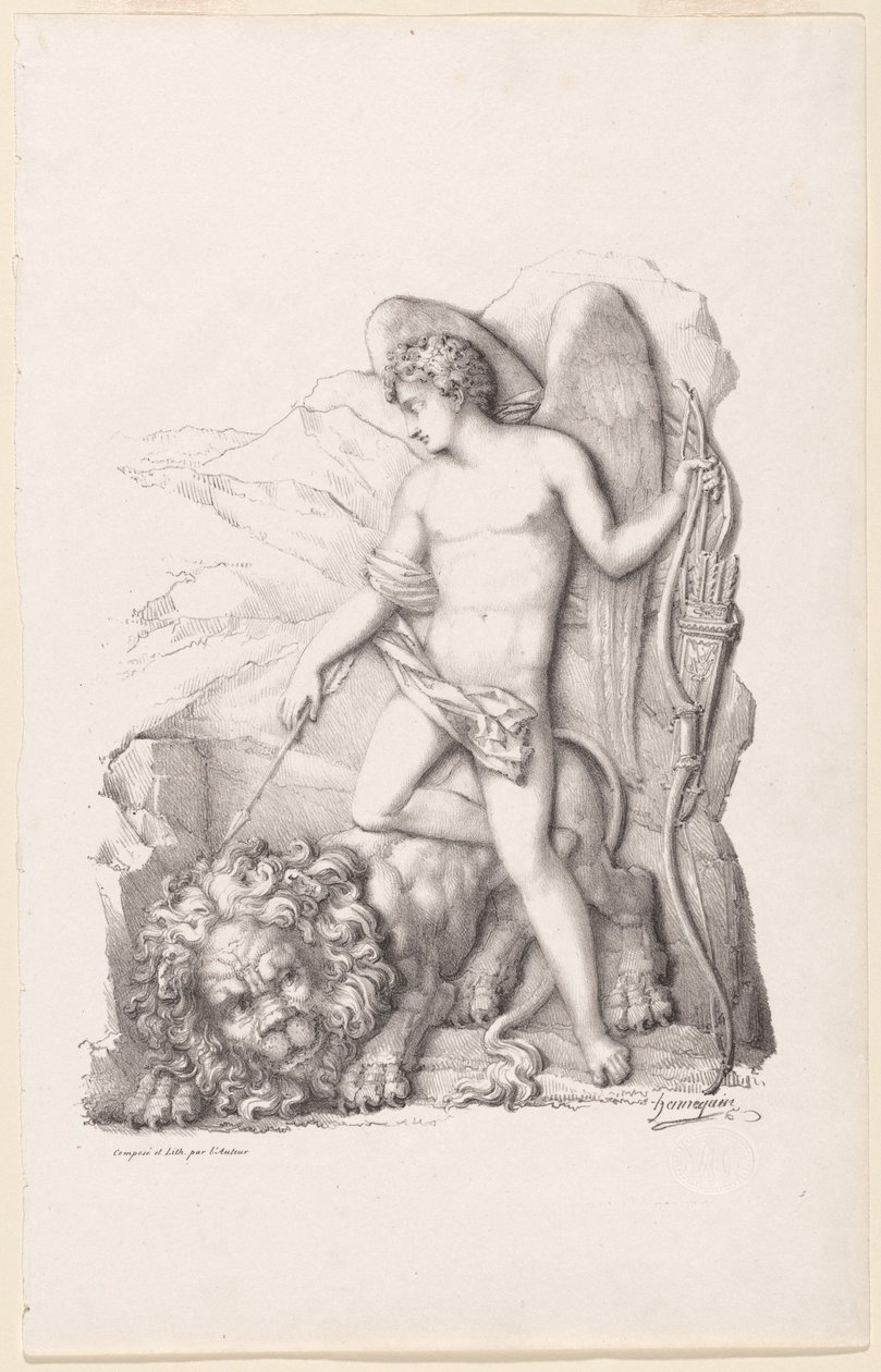 De liefde die een leeuw overwint door Philippe Auguste Hennequin