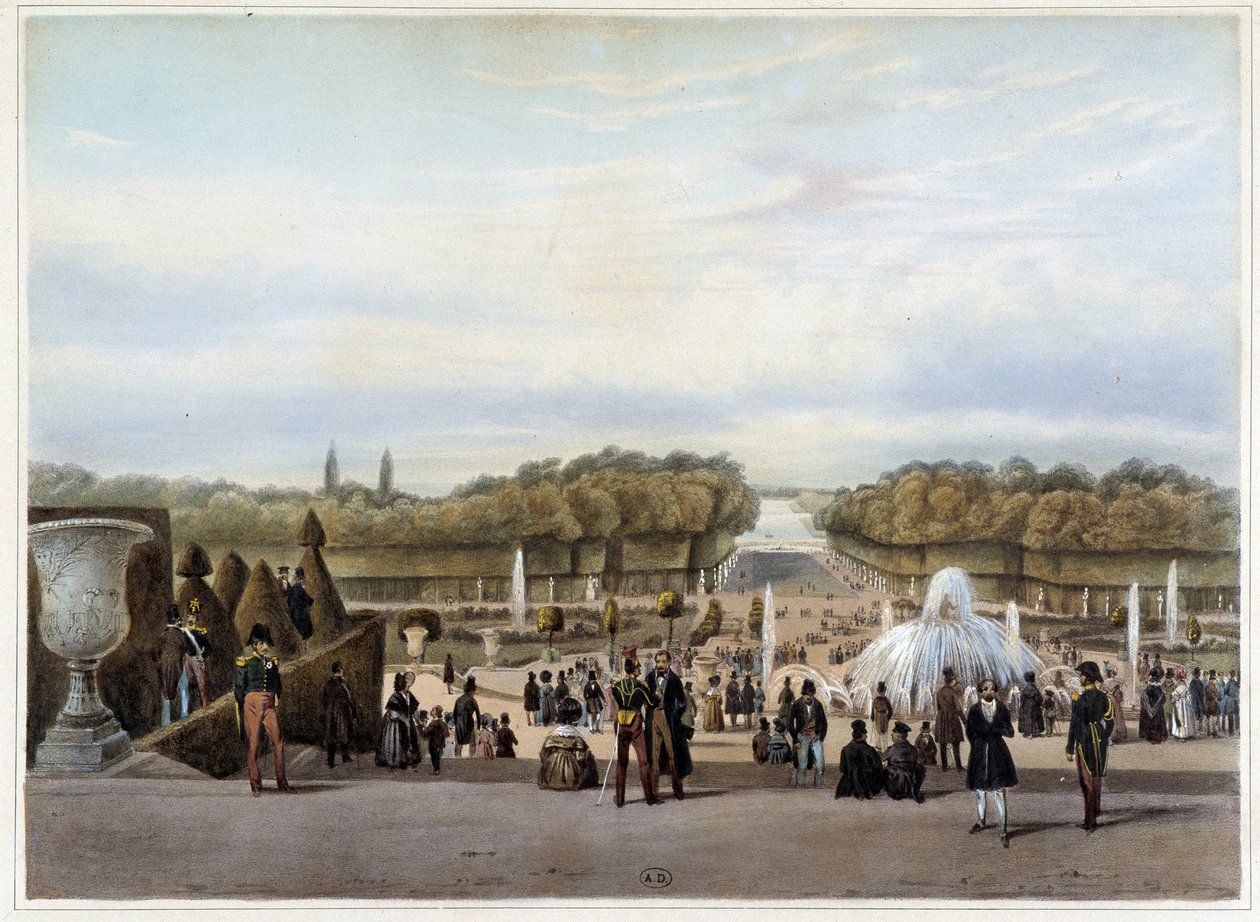 Versailles: le Carpet Vert - in "Paris et ses environs" door Jacottet & Benoist door Philippe Benoist