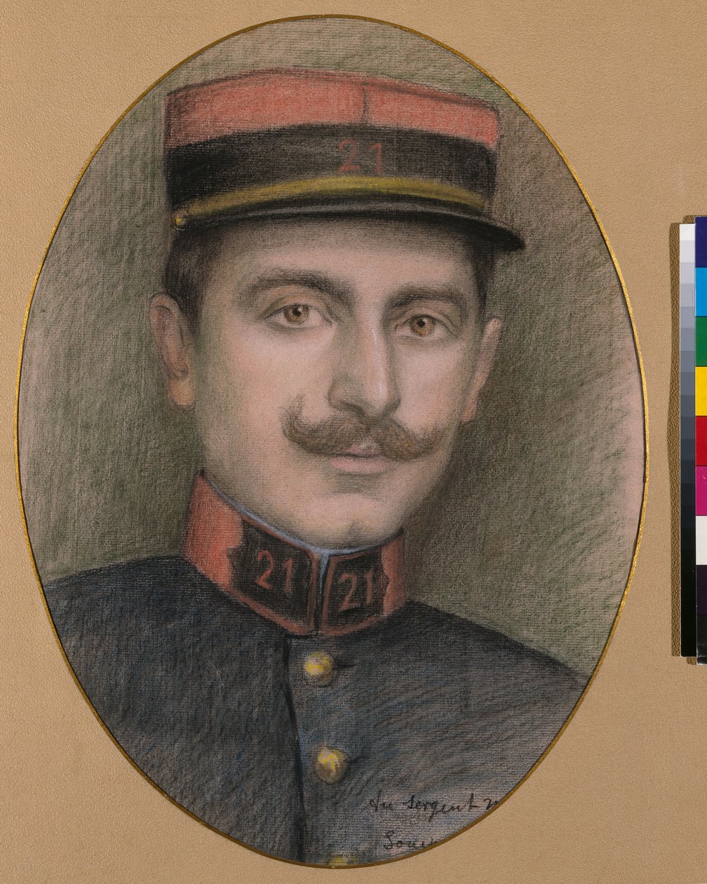 Sergeant van het 21e Regiment Infanterie (pastel op papier) door Philippe Galard