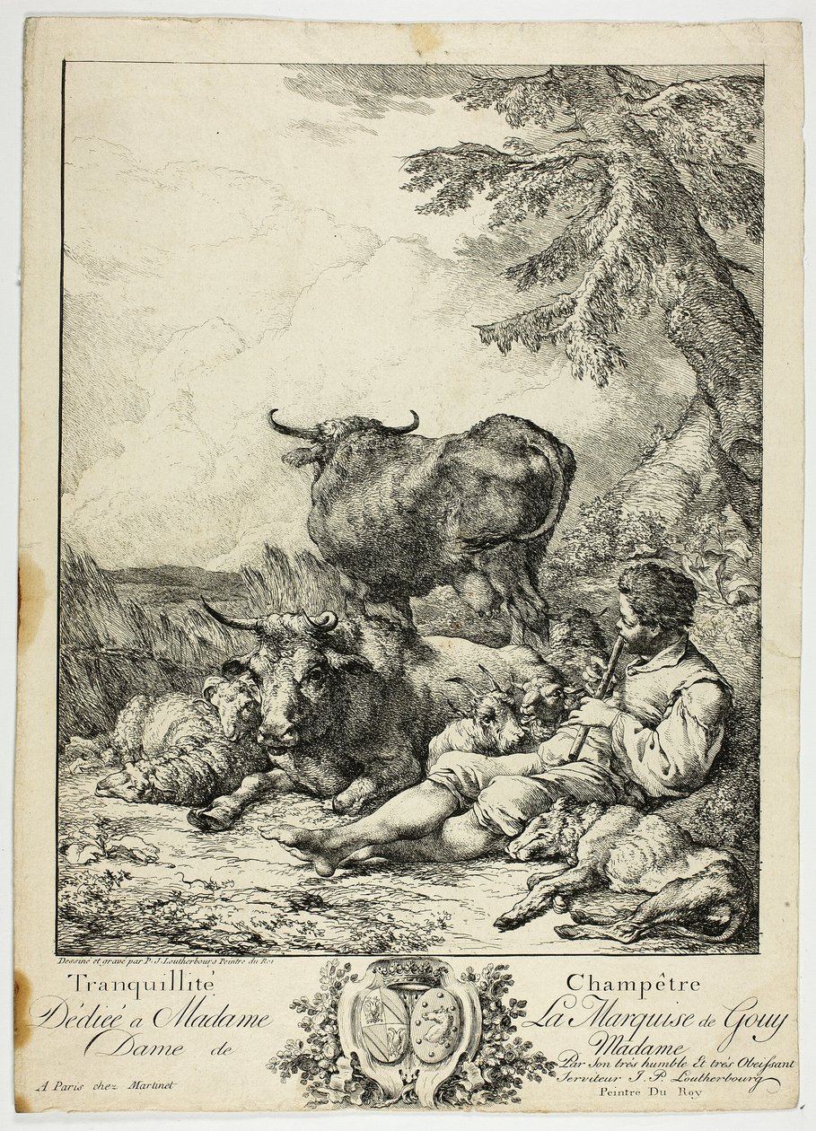 Rustige boer door Philippe Jacques de Loutherbourg II