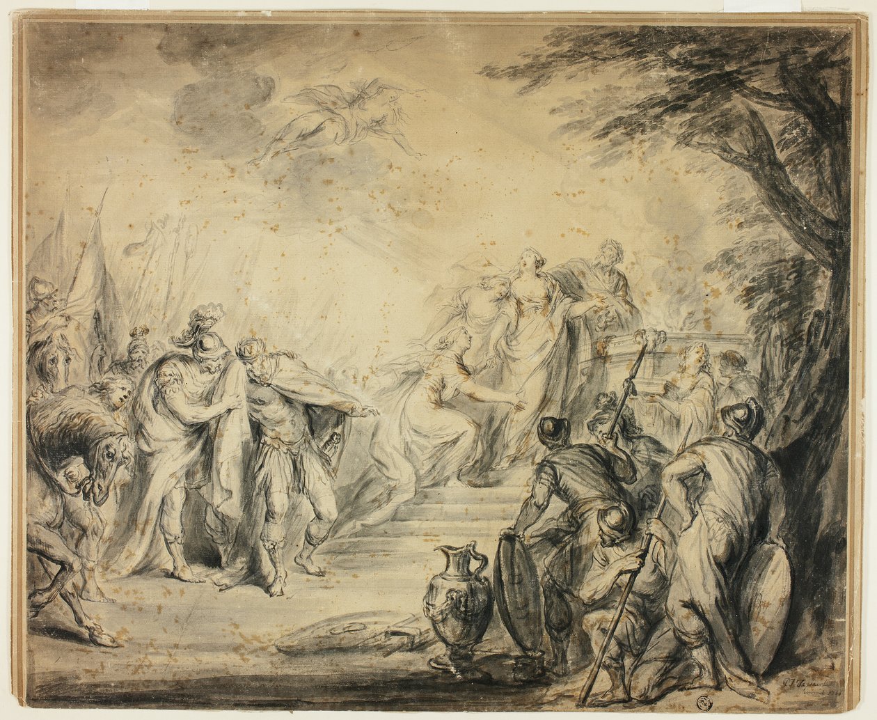 Offer van Iphigenia door Philippe Joseph Tassaert