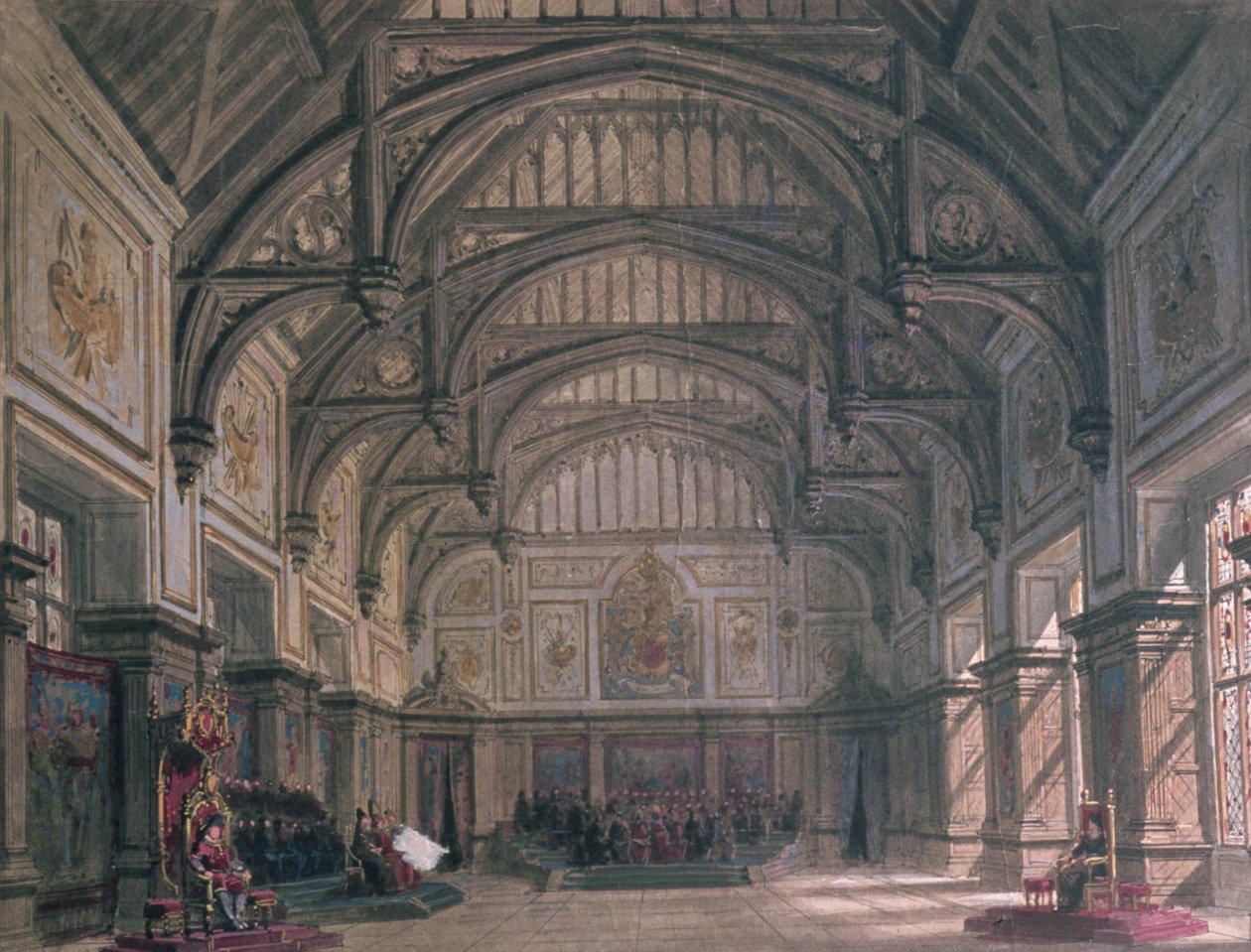 Toneelset voor Act III van het stuk 
