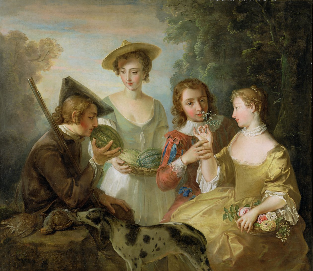 Het Gevoel van Reuk, c.1744-47 door Philippe Mercier