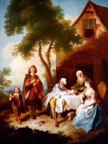 Het Bezoek van de Minstreel door Philippe Mercier