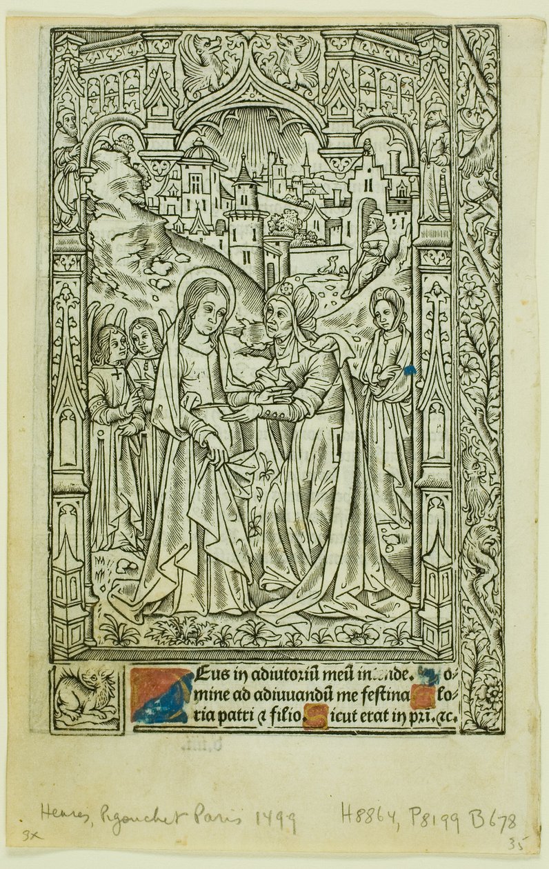 Visitatie, uit Getijdenboek door Philippe Pigouchet