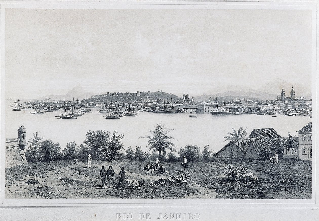 Negen panoramische uitzichten van Rio de Janeiro: Da Ilha das Cobras door Philippe and Ciceri Eugene Benoist