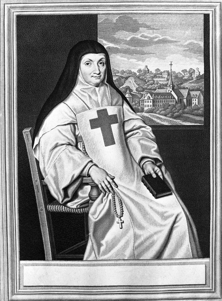 Jacqueline Marie Angélique Arnauld, moeder Angélique (1591-1661), Franse non, abdis van Port Royal des Champs (Port-Royal-des-Champs). door Philippe de (after) Champaigne