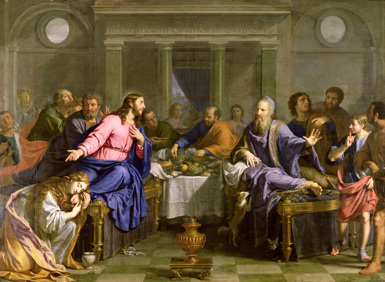 Christus in het huis van Simon de Farizeeër, ca. 1656 door Philippe de Champaigne