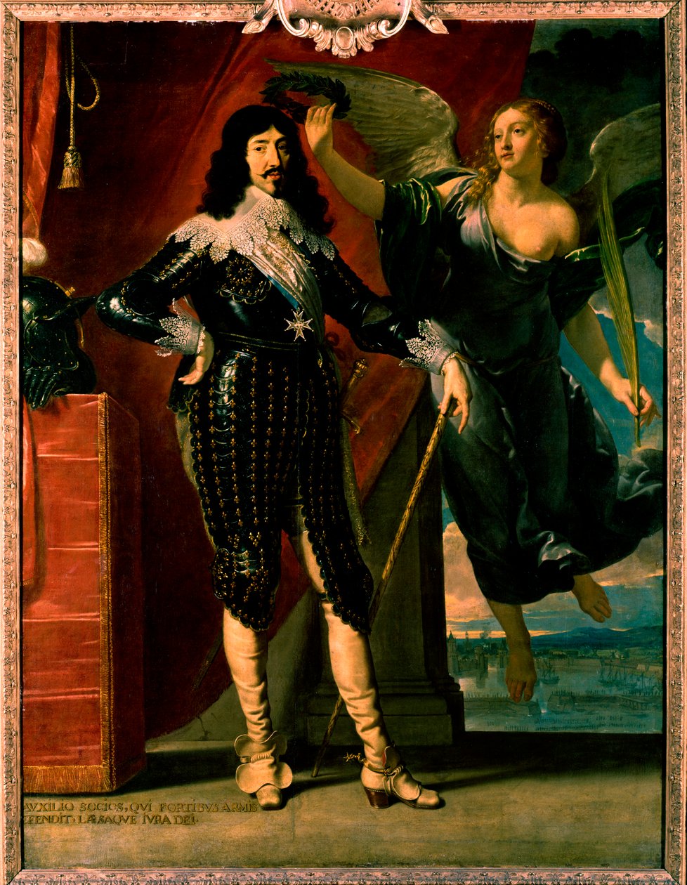 Lodewijk XIII - portret van zijn kroning door Victory door Philippe de Champaigne