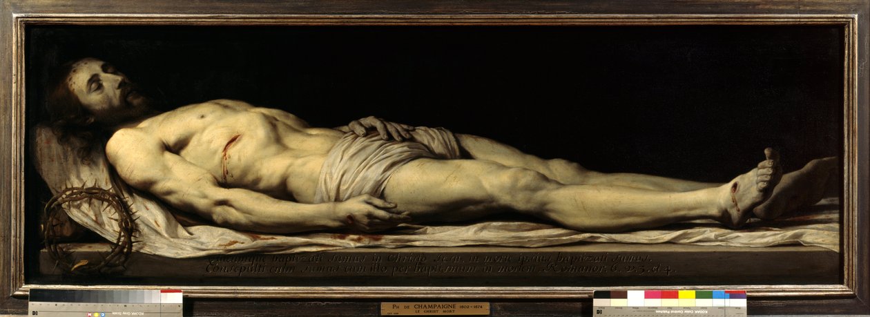 De dode Christus liggend op zijn lijkwade door Philippe de Champaigne