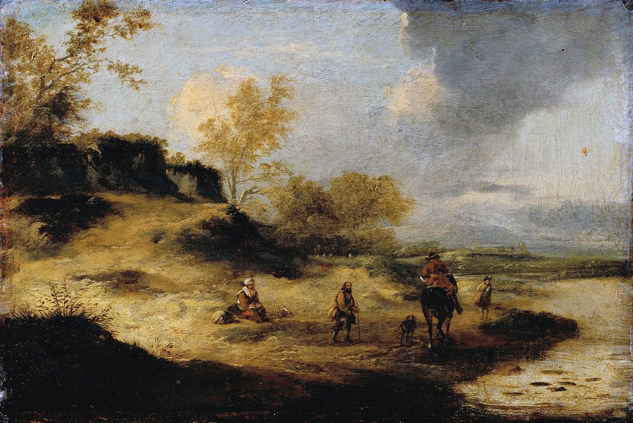 Duinen met Figuren door Philips Wouwerman