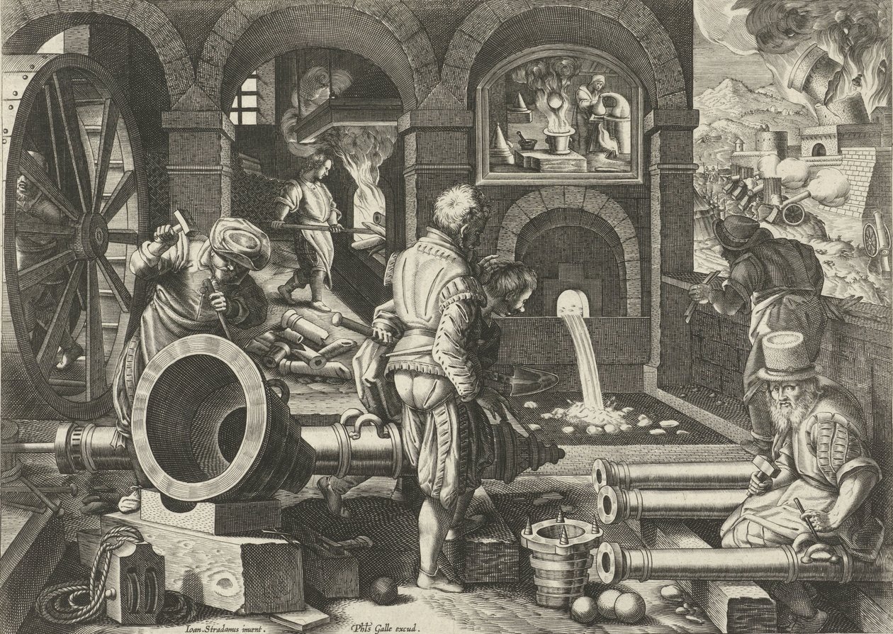 Artilleriewerkplaats door Philips Galle (attributed to workshop of)