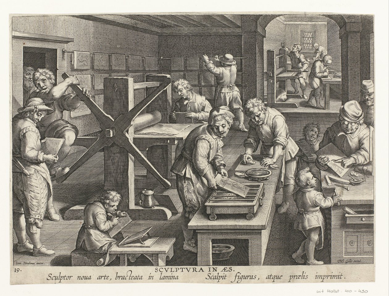 Productie van kopergravures door Philips Galle (attributed to workshop of)