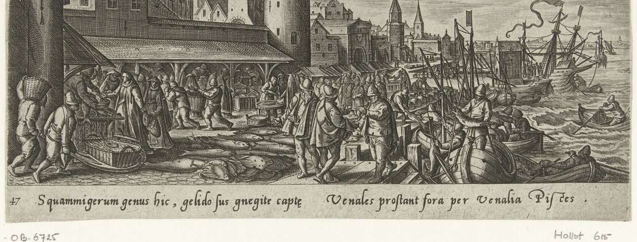 Vismarkt door Philips Galle (attributed to workshop of)