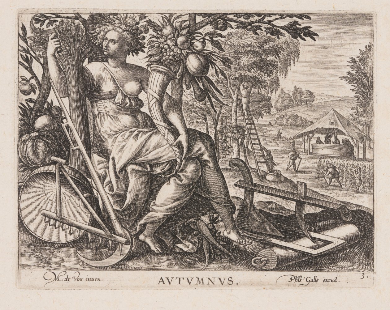 Autumnus, uit Vier Jaargetijden door Philips Galle
