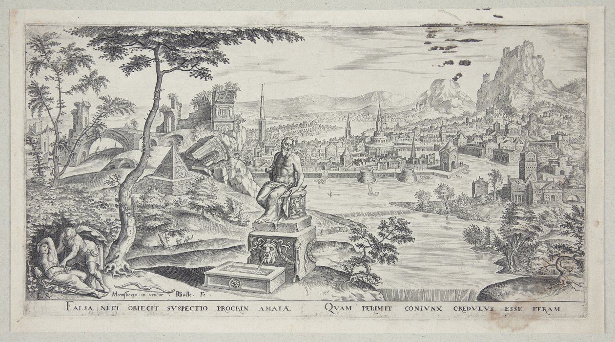 Cephalus en Procris door Philips Galle