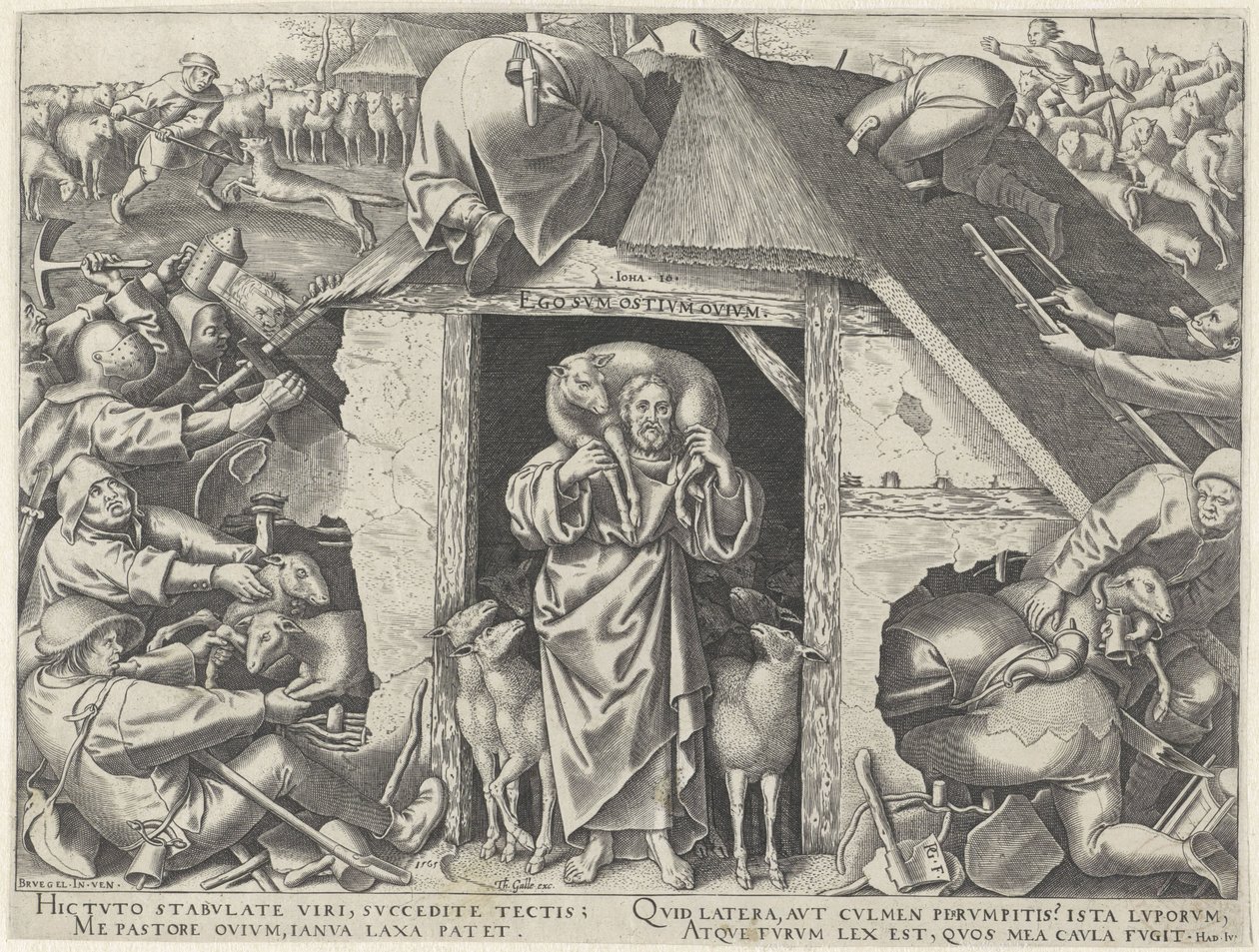 Gelijkenis van Christus als de goede herder door Philips Galle