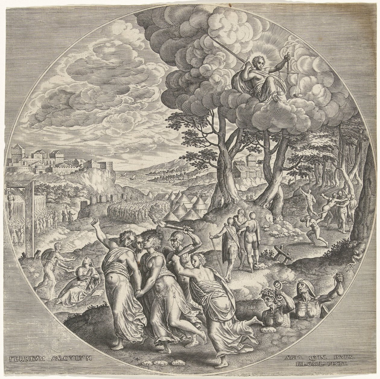 IJzeren eeuw (De vier tijdperken) door Philips Galle