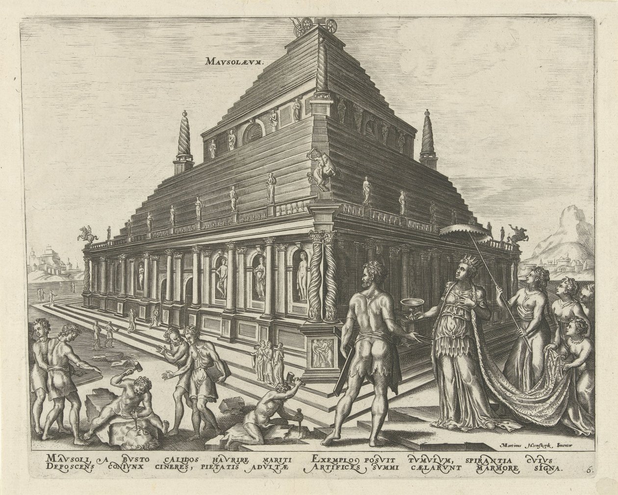 Mausoleum van Halicarnassus door Philips Galle