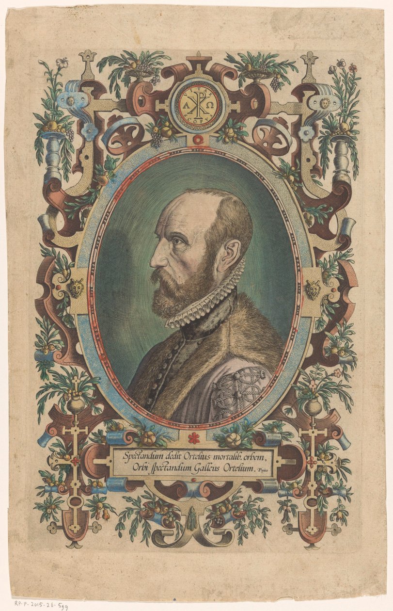 Portret van Abraham Ortelius door Philips Galle
