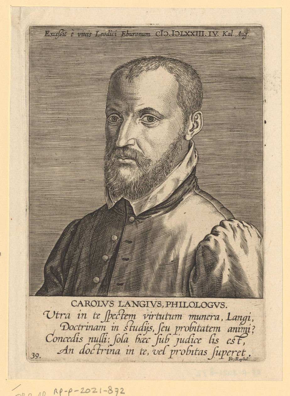 Portret van Charles de Langhe door Philips Galle