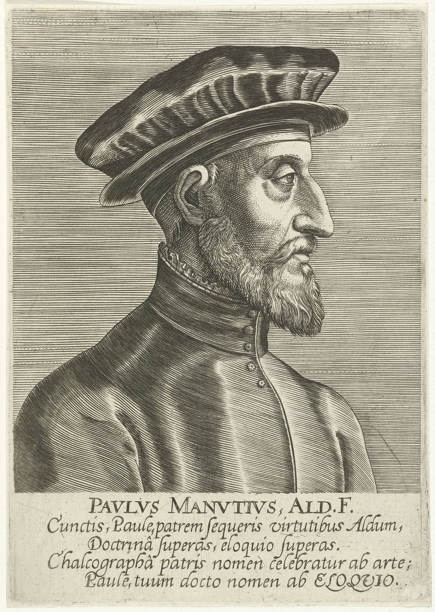 Portret van Paolo Manuzio door Philips Galle
