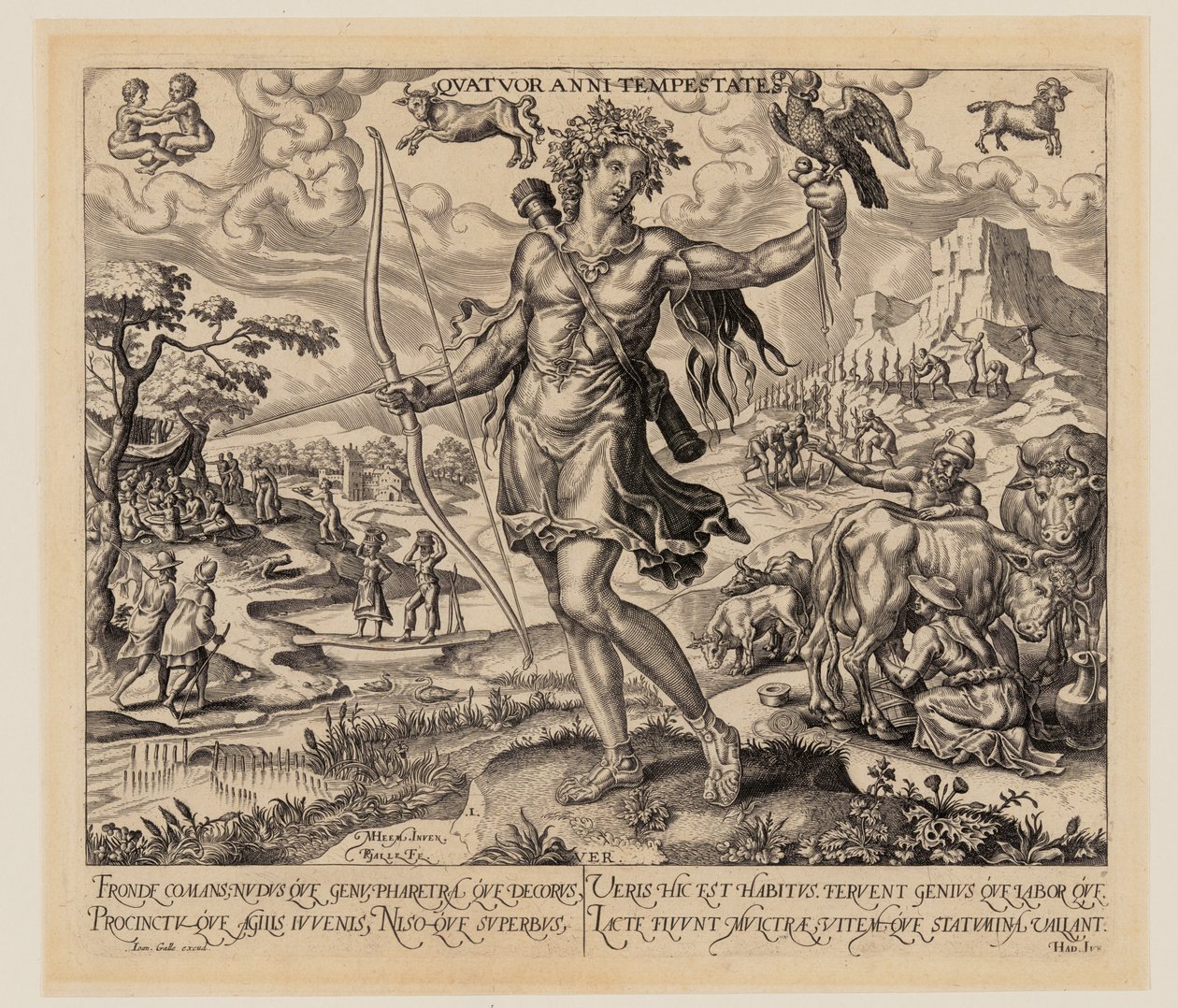 Lente, uit De vier seizoenen door Philips Galle