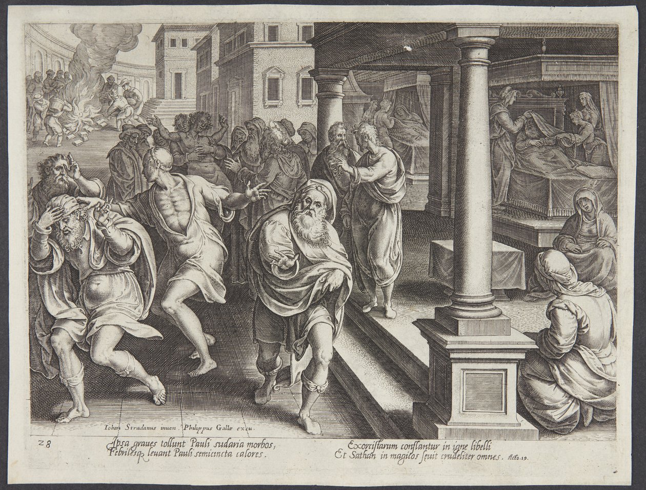 St. Paulus en de exorcisten in Efeze door Philips Galle