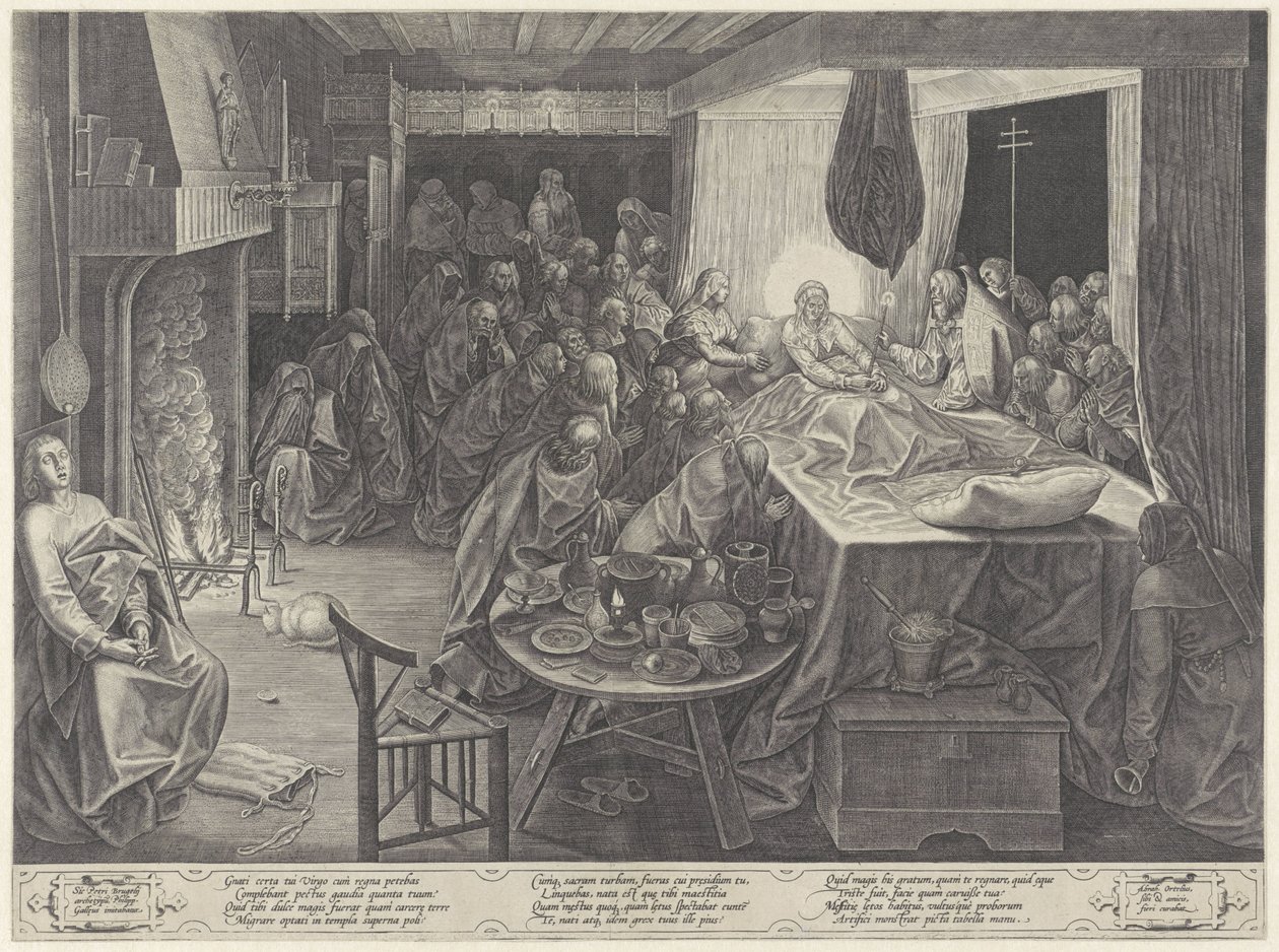 Sterfbed van Maria door Philips Galle