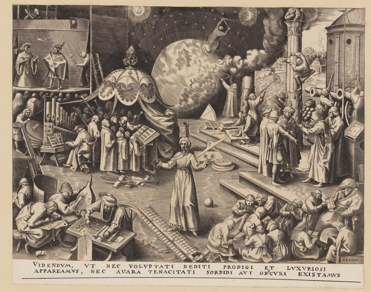 Matigheid, uit De zeven deugden door Philips Galle