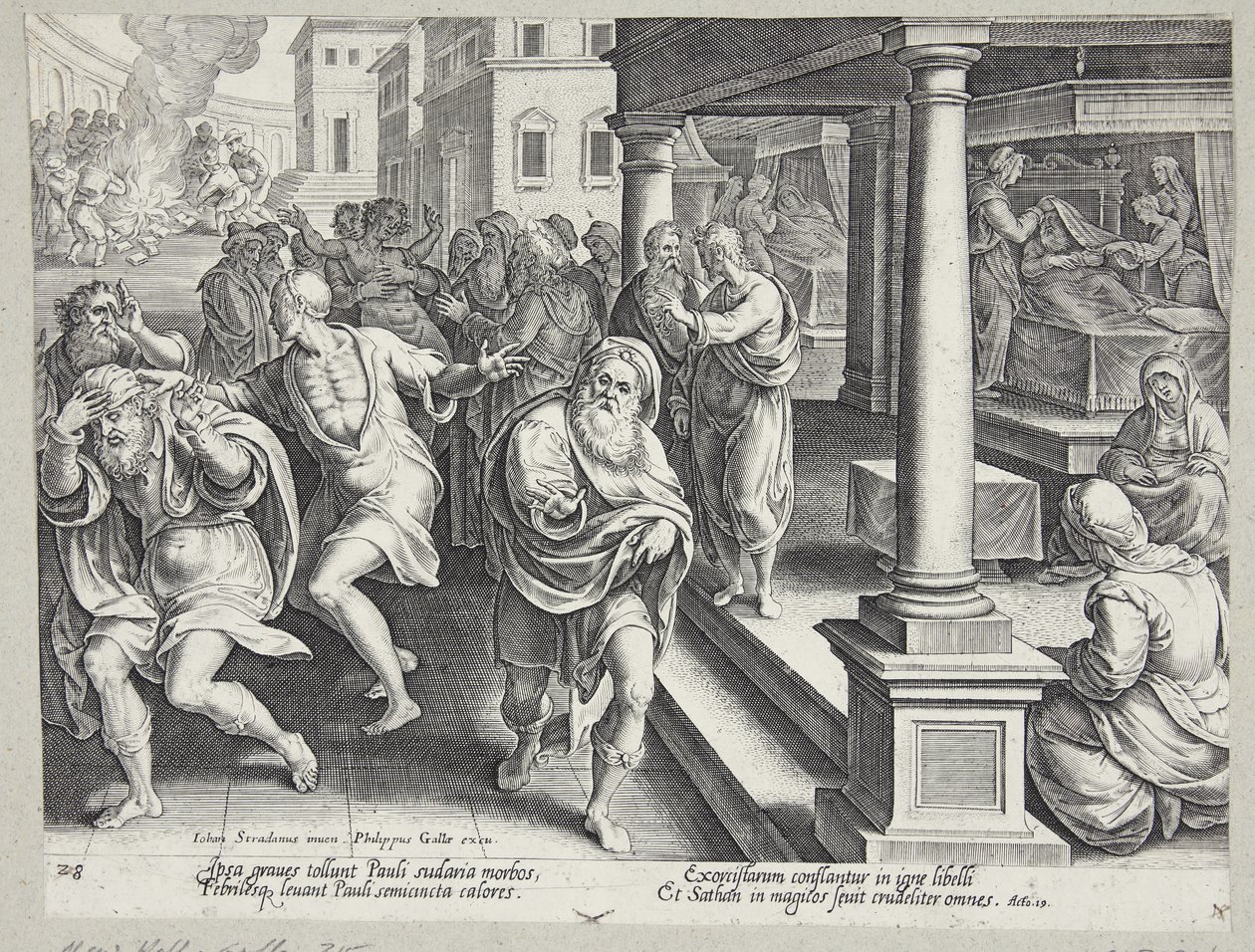 De begrafenis van St. Stefanus door Philips Galle