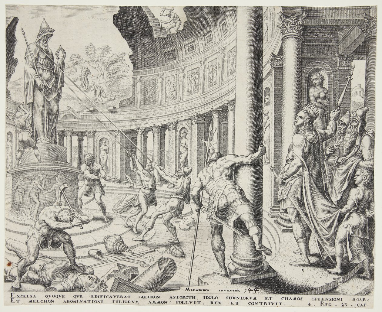 De vernietiging van de tempel van Astarte, Chemosh en Milcom door Philips Galle