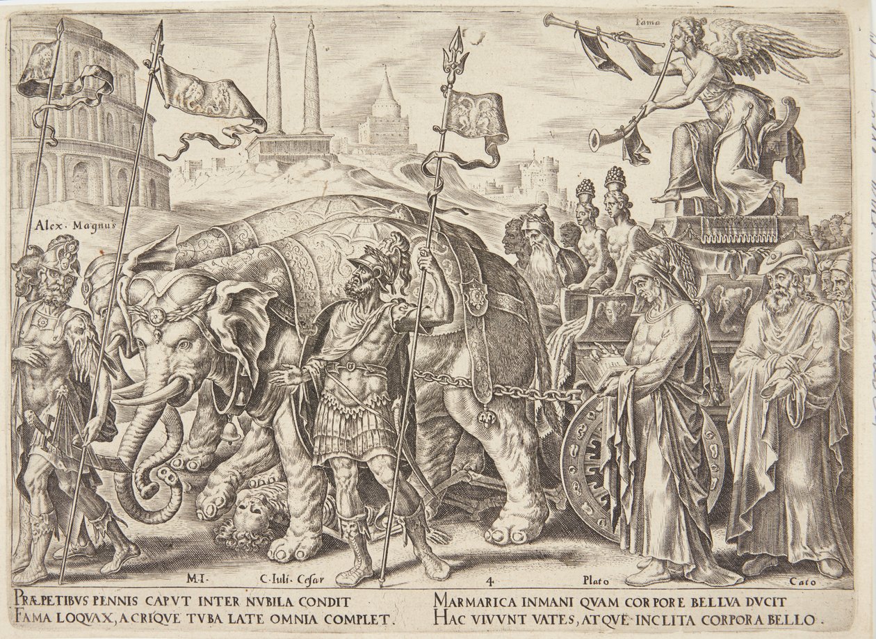 De triomf van roem door Philips Galle
