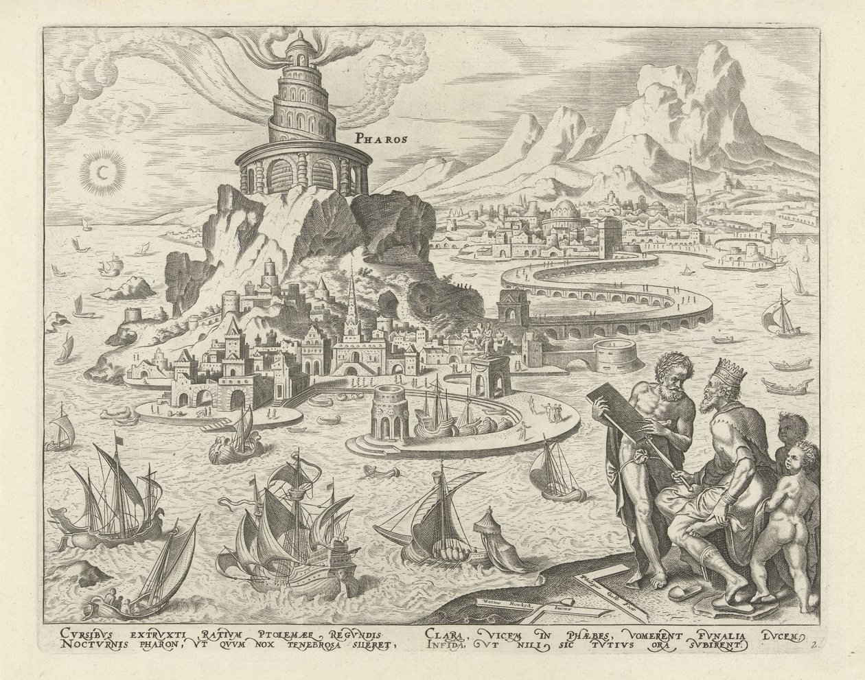 Vuurtoren van Alexandrië door Philips Galle