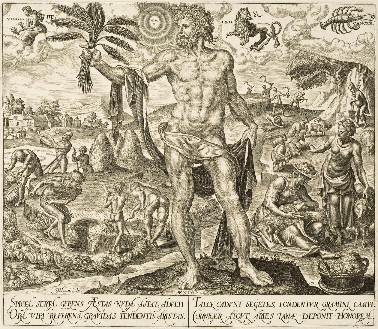 Zomer (Aestas), uit de reeks De vier seizoenen door Philips Galle
