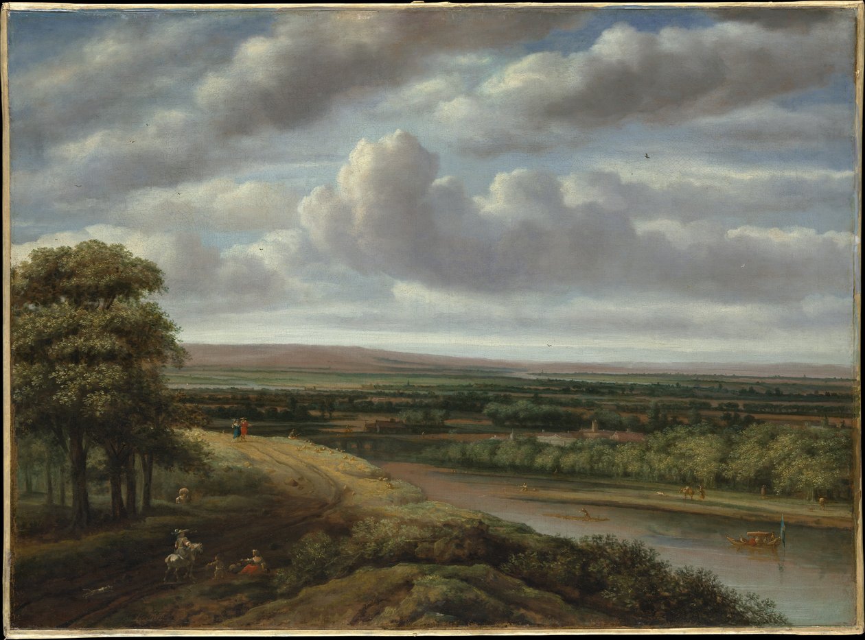 Uitgestrekt boslandschap door Philips Koninck