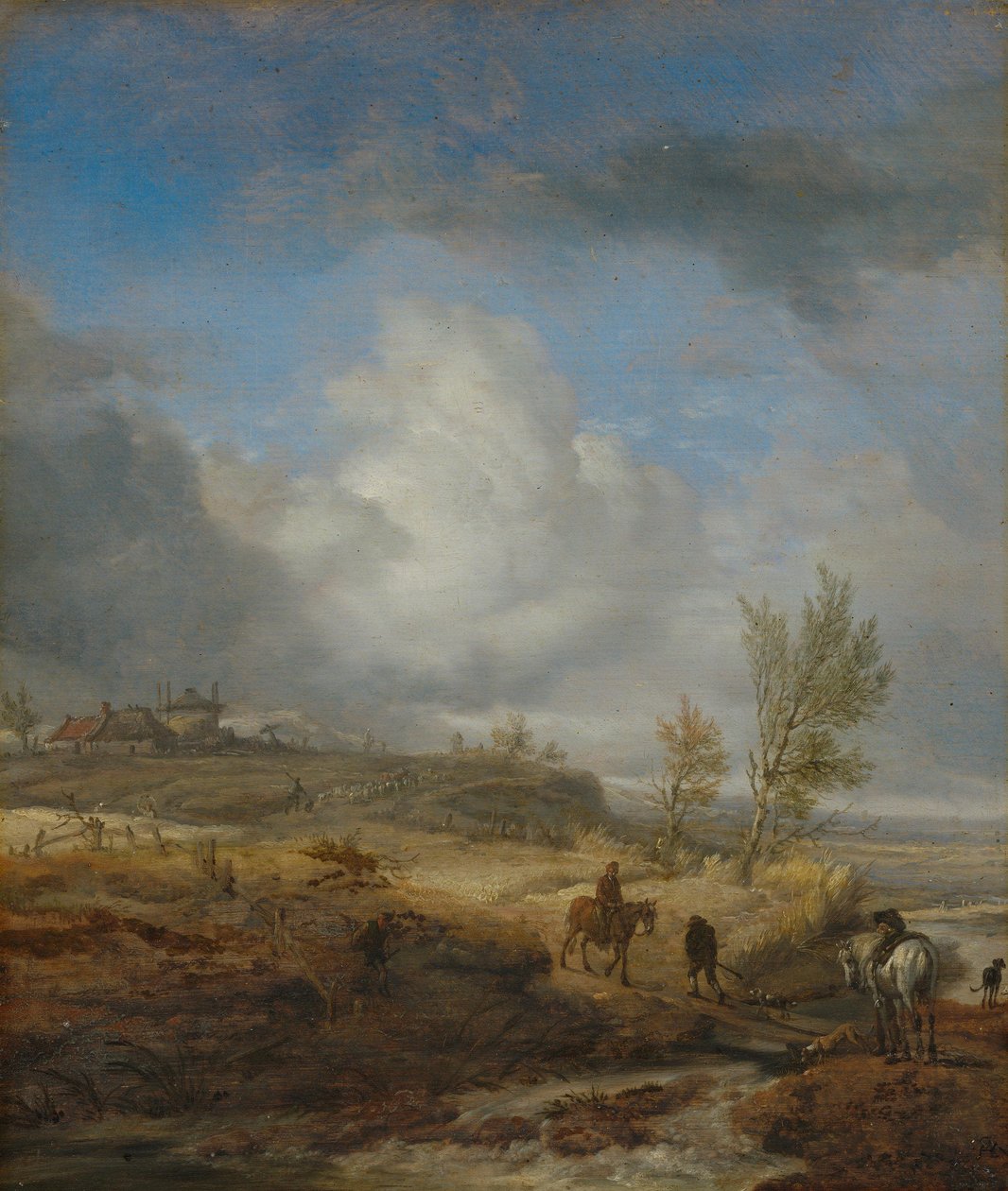 Bewolkt duinlandschap door Philips Wouwerman