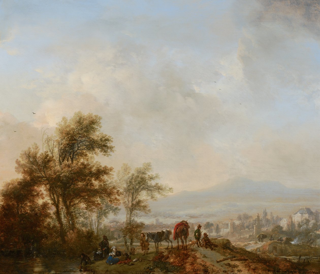 Rustpauze tijdens de jacht door Philips Wouwerman