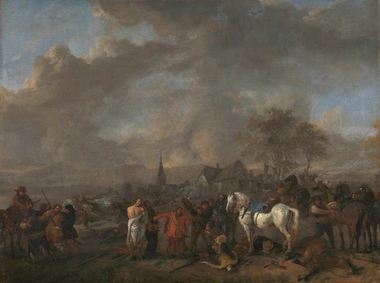 De overwinning van de boeren door Philips Wouwerman
