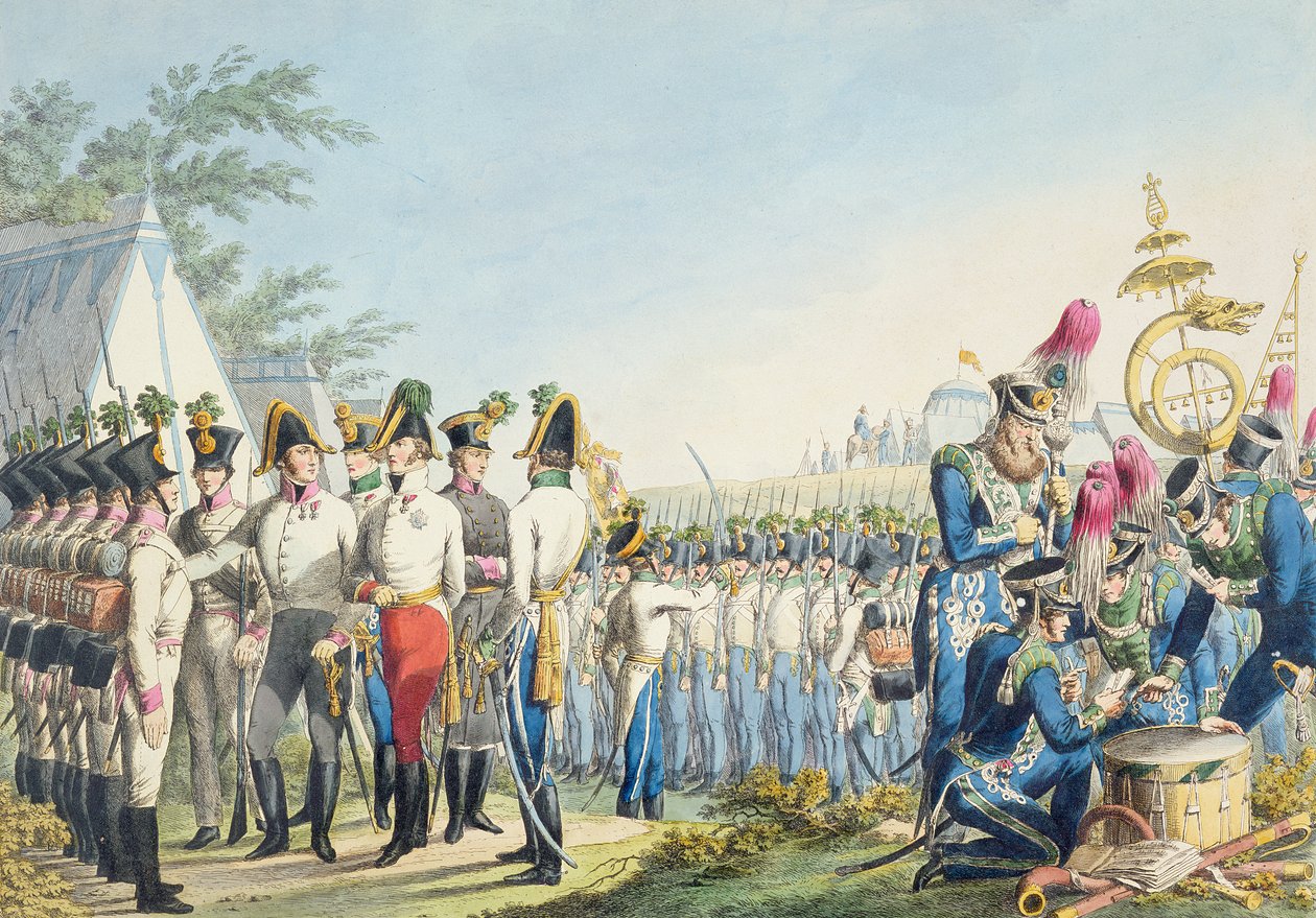 De nieuwe Keizerlijke Koninklijke Oostenrijkse Lichte Infanterie na de Napoleontische Oorlogen, c.1820 door Phillip von Stubenrauch
