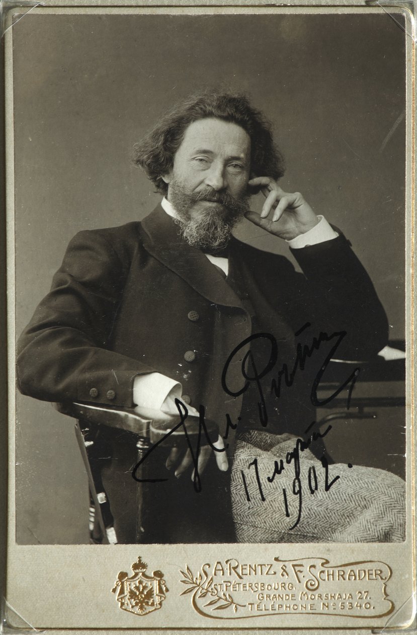 Portret van de kunstenaar Ilya Repin 1844-1930 door Photo studio H. Rentz and F.