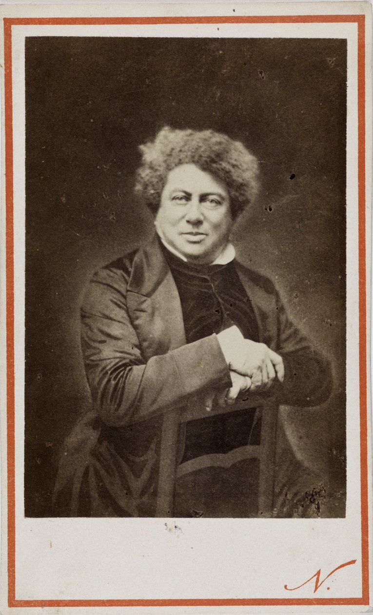 De auteur Alexandre Dumas père door Photo studio Nadar.