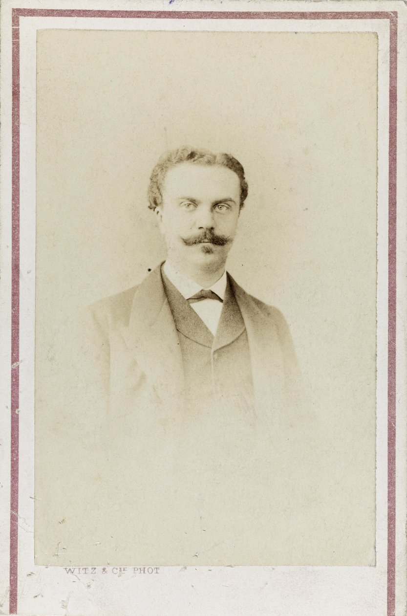 Portret van Guy de Maupassant door Photo studio Witz and Cie.
