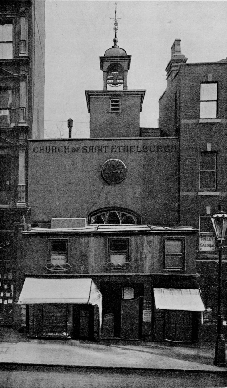 St Ethelburgas kerk, Bishopsgate, City of London, c1905 1906 door Photochrom Co Ltd of London