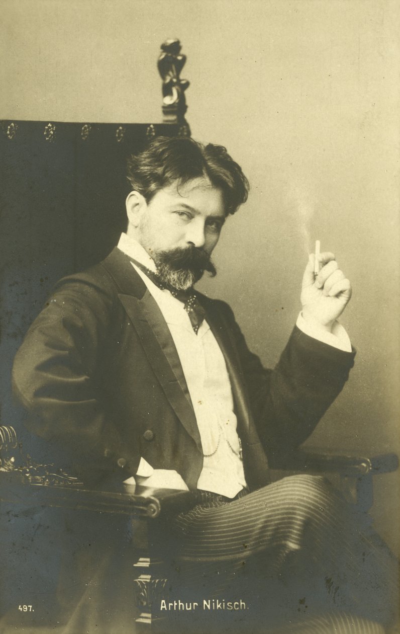Arthur Nikisch, Hongaars dirigent (z/w foto) door Photographer Austrian