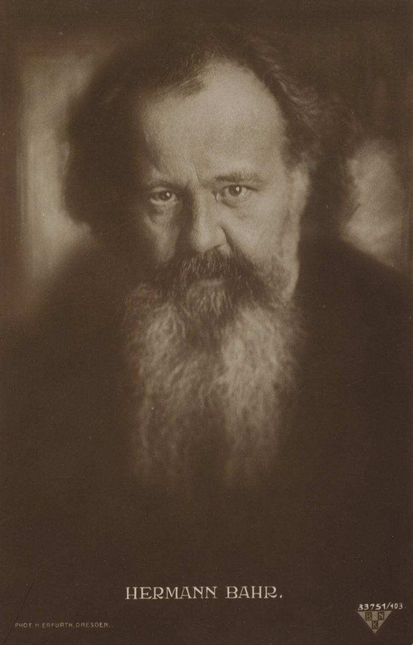 Hermann Bahr (1863-1934), Oostenrijks schrijver en toneelschrijver (z/w foto) door Photographer Austrian