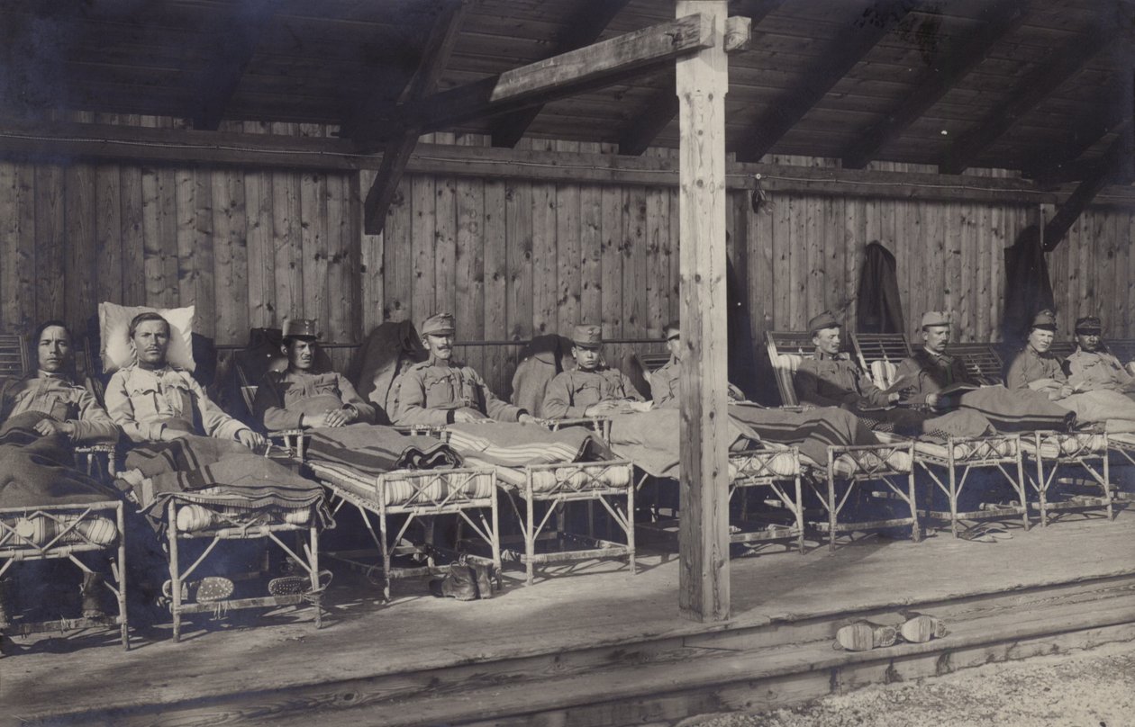 Gewonde Oostenrijks-Hongaarse soldaten, Eerste Wereldoorlog door Photographer Austrian