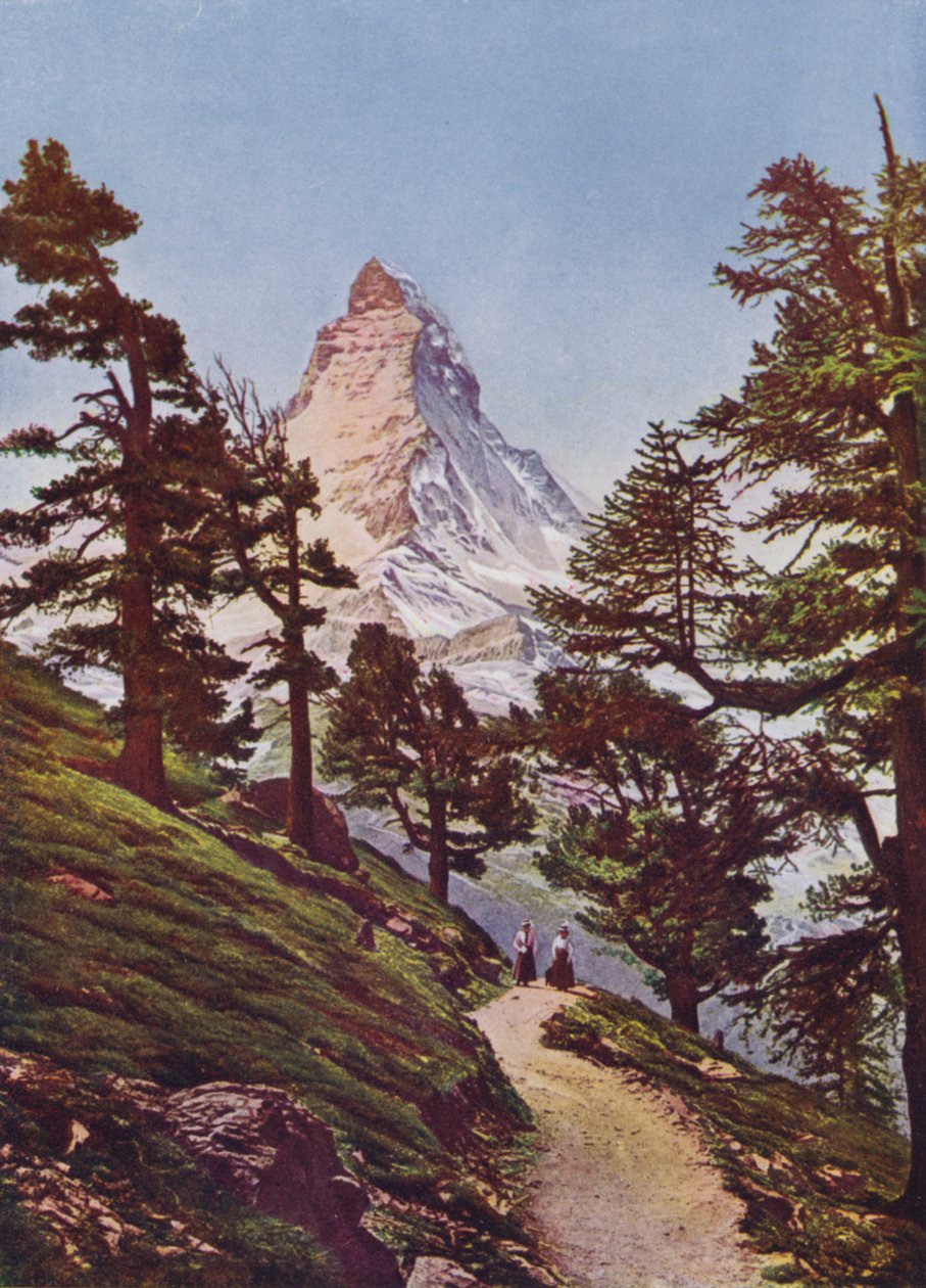 Matterhorn, Zermatt, Zwitserland (ingekleurde foto) door Photographer Swiss