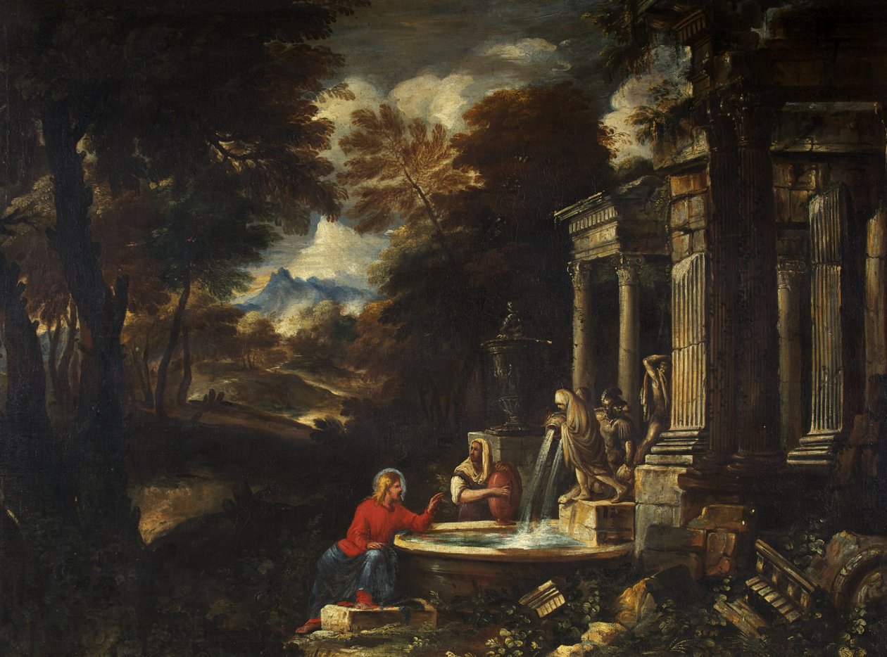 Christus en de Vrouw van Samaria door Pier Francesco Mola