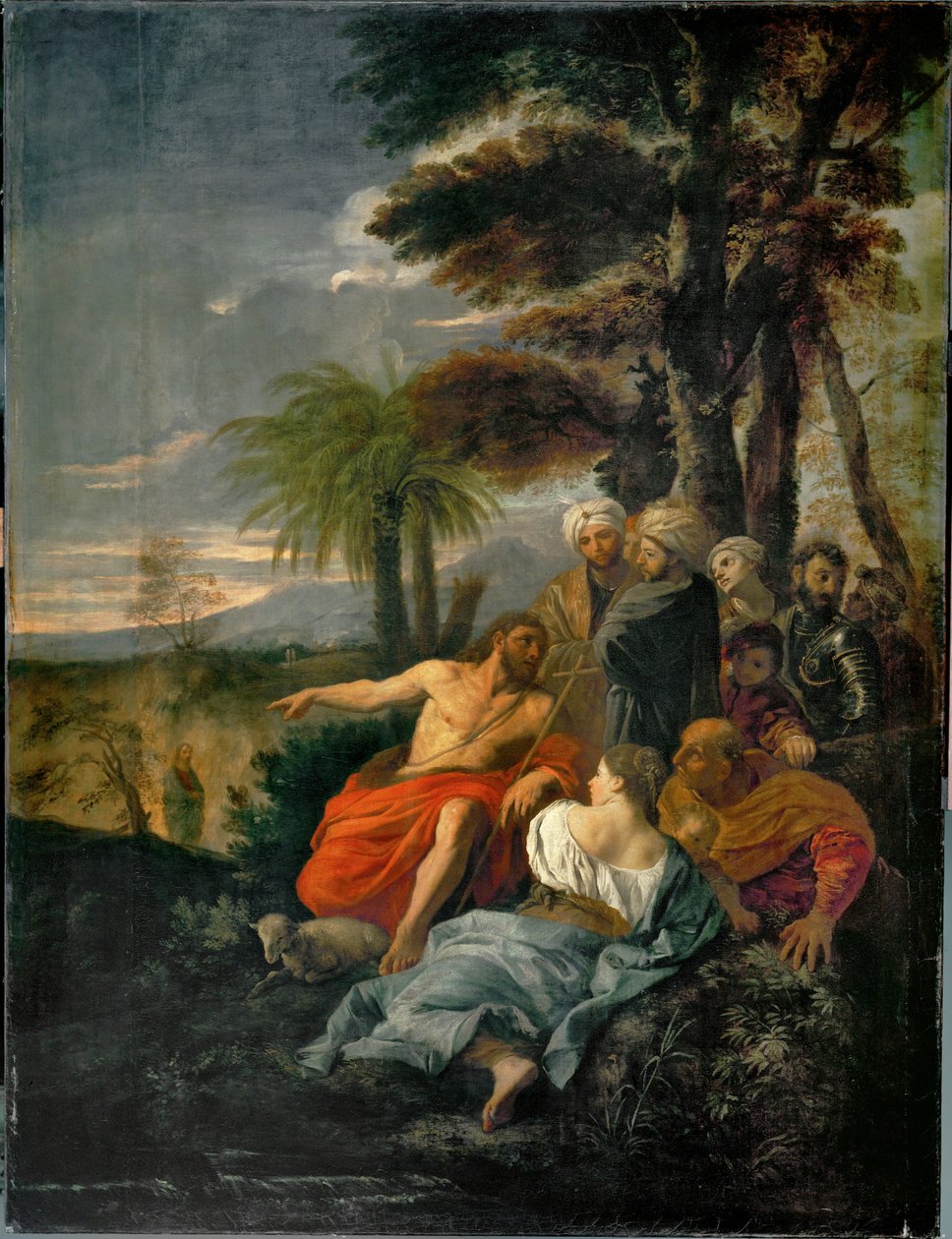 Saint Jean-Baptist prechant dans le desert - Johannes de Doper predikend in de woestijn ... door Pier Francesco Mola